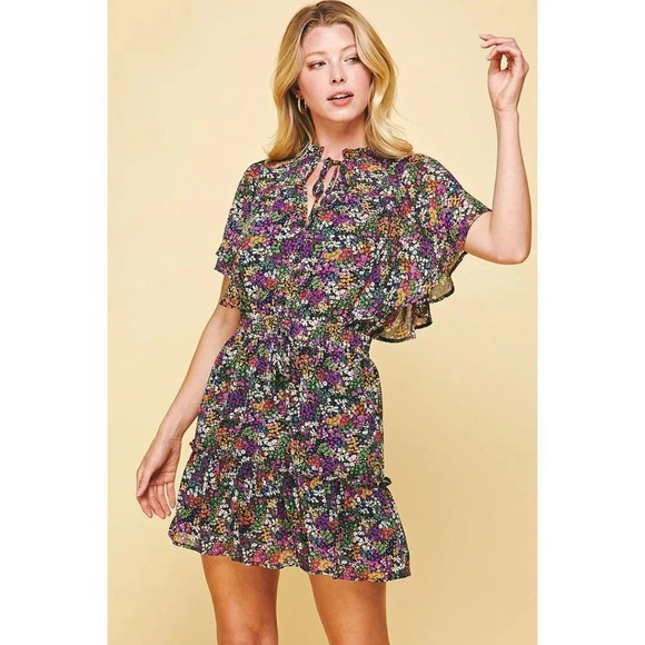 Pinch Bohemian Purple Flutter Sleeve Dress $73 - Picture 5 of 15
